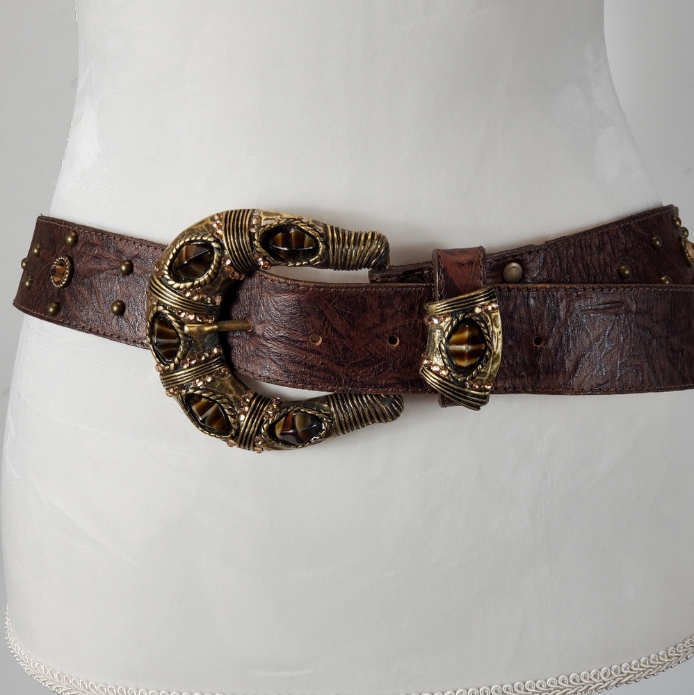 LeatherRock belt studded belt
